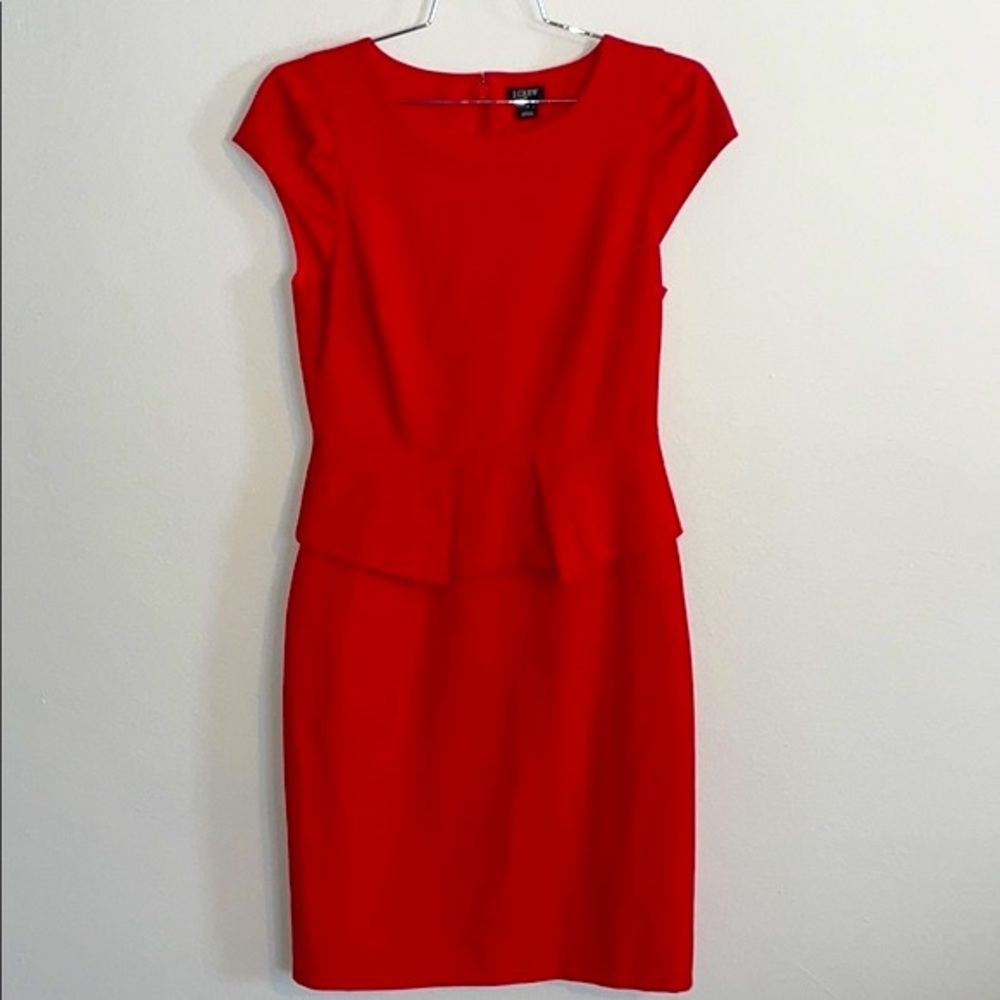 J. Crew Red Peplum Dress